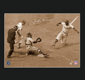 Lithograph - Jackie Robinson Steals Home 11x14-0
