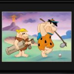 Fred and Barney Golfing 11×14 Lithograph-0