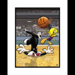 Sylvester and Tweety Basketball 16×20 Giclee-0