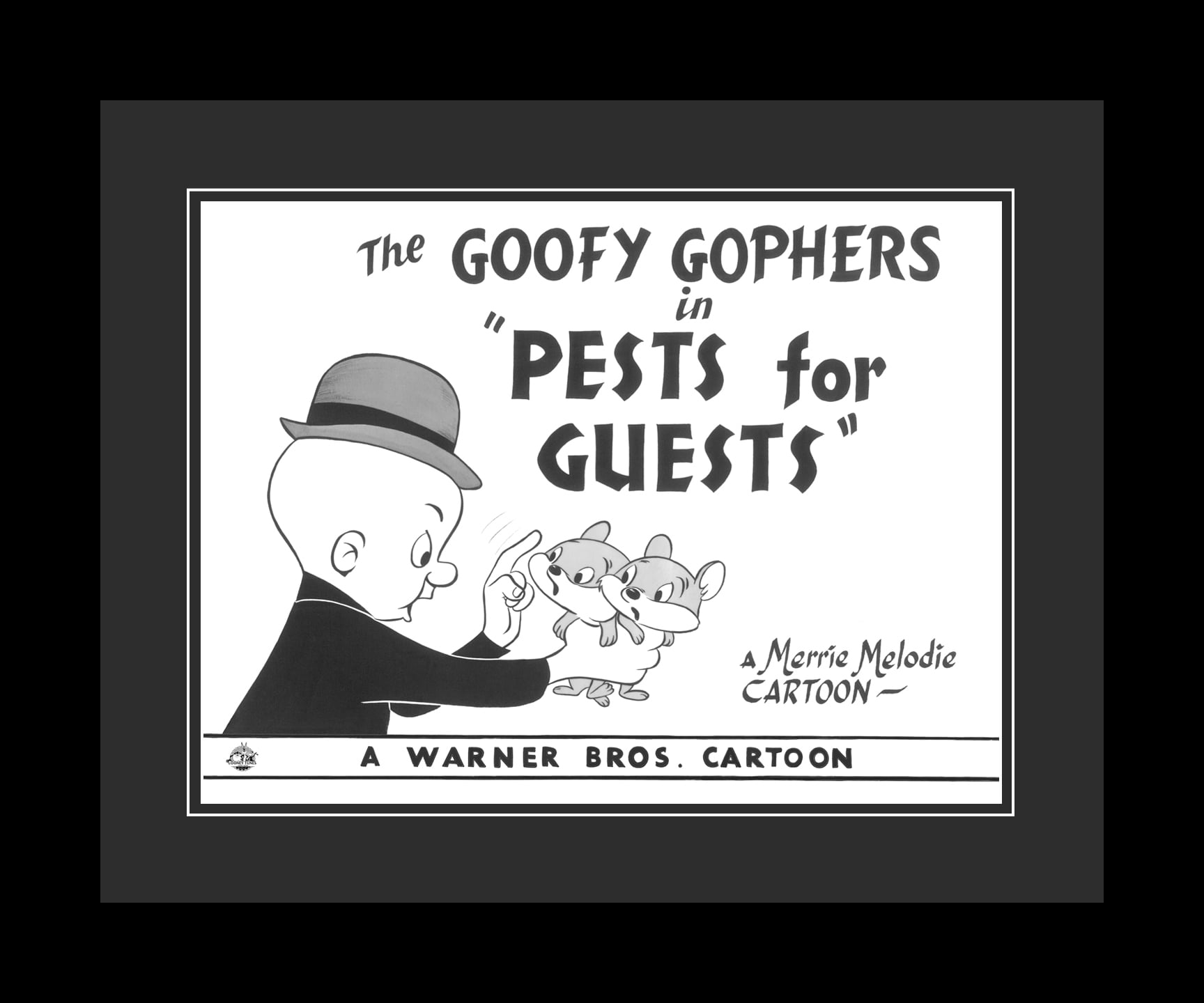 Goofy Gopher in Pest for Guests- Mac and Tosh – Fine Art Framed Lobby Card  Giclee - Classic Moments