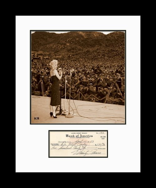 Marilyn Sings for the Troops with Check