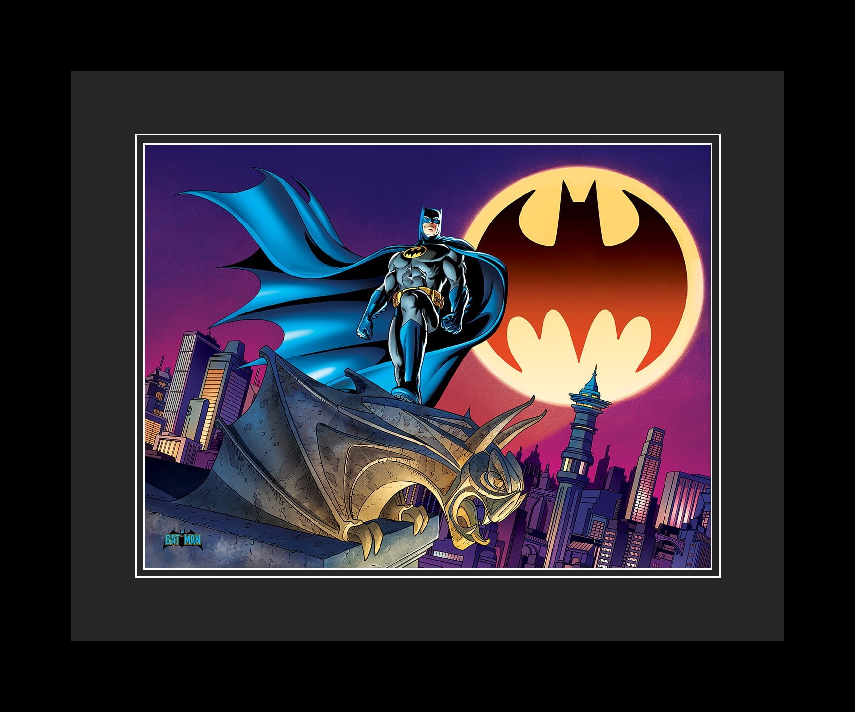 Batman- Bat Signal – DC Comics Framed Fine Art Giclee - Classic Moments