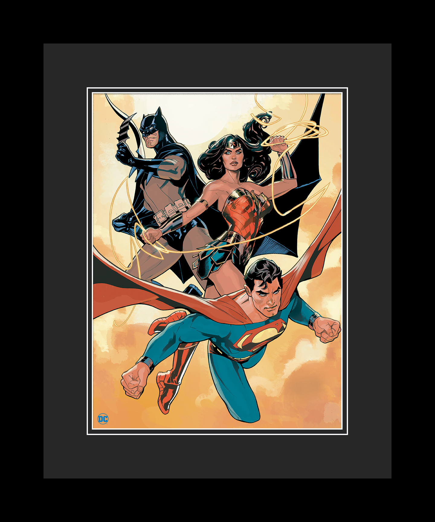 dc-SupermanBatman&WonderWoman-16×20-framed